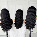 13x4 Body Wave Virgin Human Hair Lace Front Wig Natural Black
