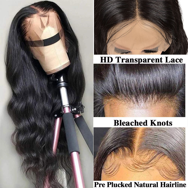 HD Transparent Lace Frontal Wig – bleached knots and pre-plucked hairline detail