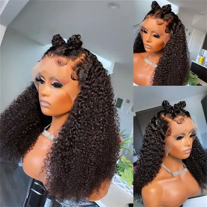 Kinky Curly HD Lace Wig – space buns and half-up styled looks