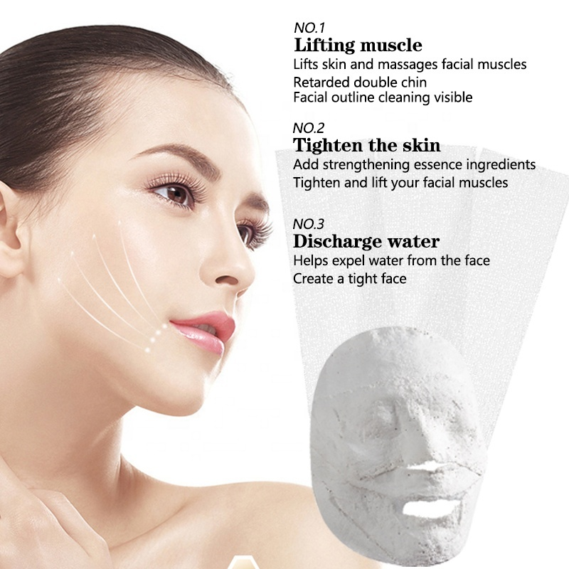 Gypsum Plaster Mummy Lifting Mask 3-step system: lifting muscle, tightening skin and discharging water for a sculpted face
