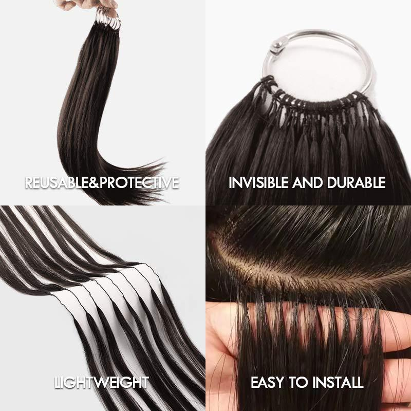Extension features detail – micro ring attachment and lightweight weft