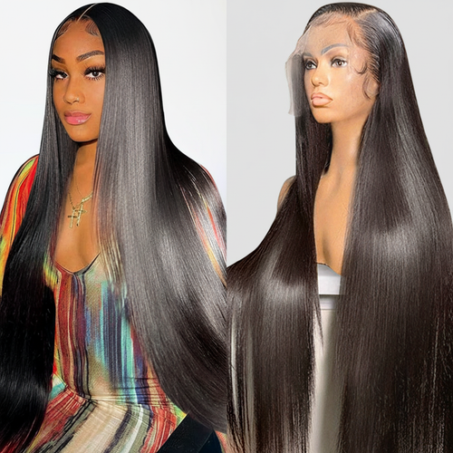 30 Inch Bone Straight HD Lace Front Wig 200 Density Vietnamese Human Hair Natural Black