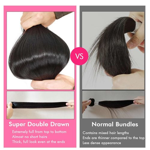 Super Double Drawn vs Normal Bundles Comparison