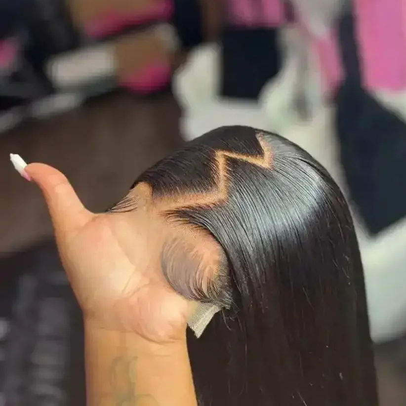 HD Lace Frontal Wig – lace closeup side view