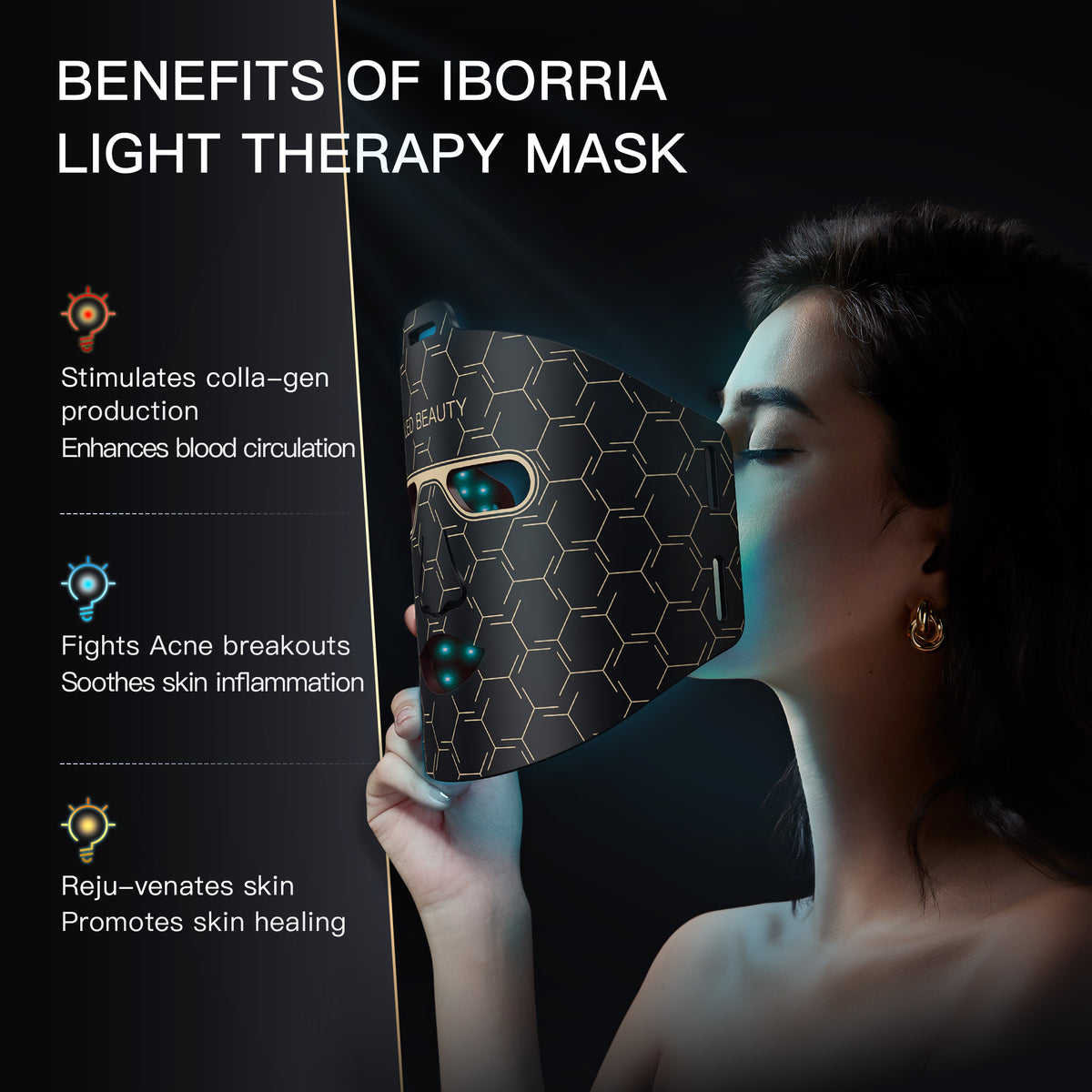 LED Light Therapy Facial Mask | Silicone Skin Rejuvenation
